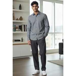 Alfani Mens Fitted Performance‎ Dress Shirt Pinstripe Easy Care Size 16 34 35